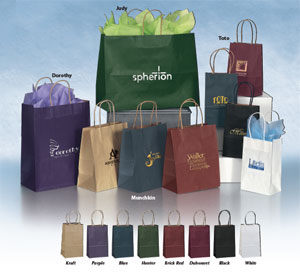 Custom Printed Colored Kraft Paper Shopping Bags
