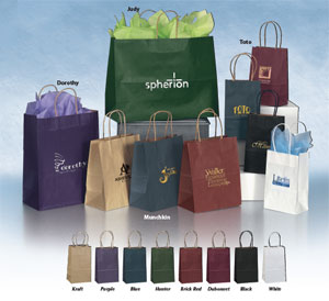 Custom Printed Colored Kraft Paper Shopping Bags