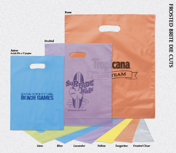 Custom Printed Frosted Brite Die Cut Plastic Shopping Bags Starpack Inc