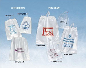 Custom Printed Plastic/Cotton Draw Bags