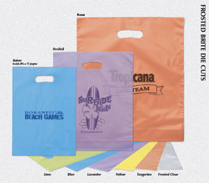 Frosted Brite Die Cut Plastic Shopping Bags