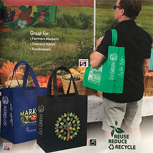 Custom Printed GO GREEN Tote Bags